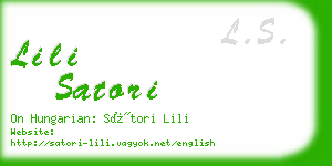 lili satori business card